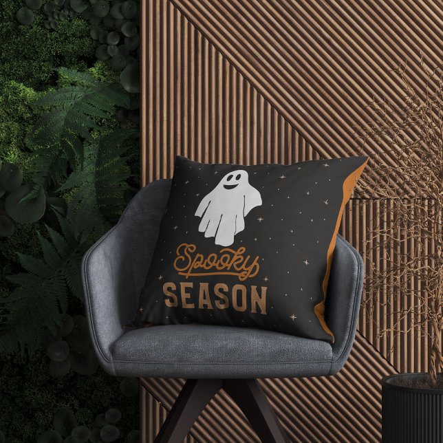 Almofada Travesseiro Fantasma de Spooky Season Halloween (Criador carregado)