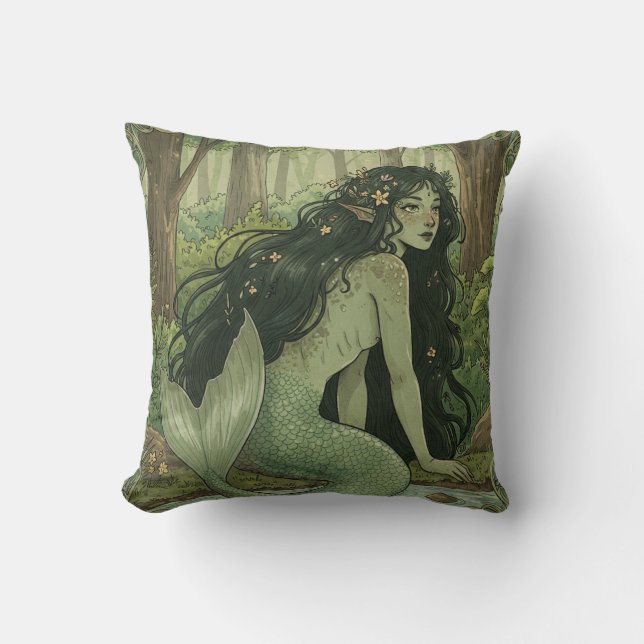 Almofada Travesseiro Fantasy Mermaid Forest Mavka (Frente)