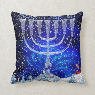 Almofada Travesseiro feliz da neve de Hannukah