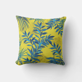 Almofada Travesseiro floral amarelo com azul e verde vibran