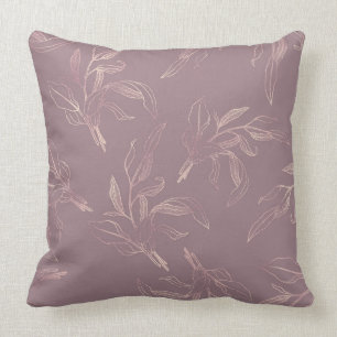 Almofada Travesseiro Floral de Luxo Elegante Mauve/Taupe