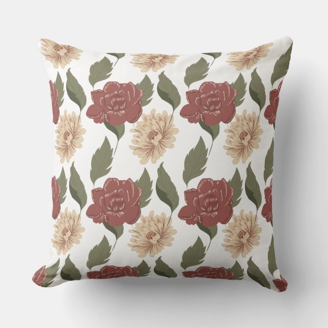 Almofada Travesseiro Floral Dourado rosa (Frente)