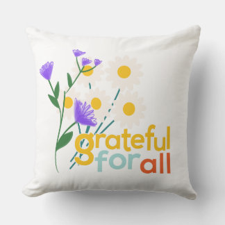 Almofada travesseiro Floral "Grateful for All" - Uma Cozy e