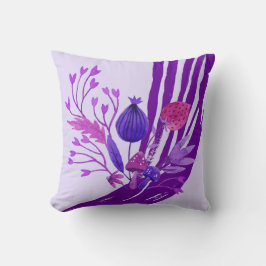 Almofada Travesseiro Floral Ultravioleta e Abstrato branco
