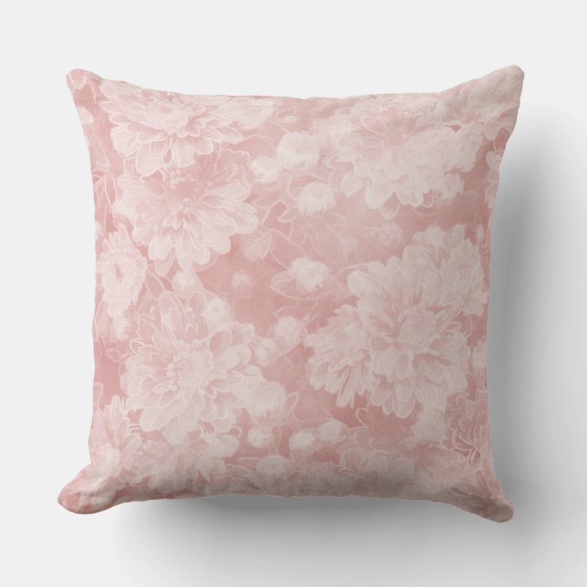 Almofada Travesseiro Floral Watercolor Designer do Rosa Dus (Frente)