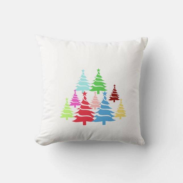 Almofada Travesseiro Floresta Festiva – Árvores de Natal Co (Frente)
