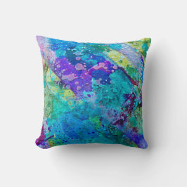 Almofada Travesseiro funky abstrato do azul e do roxo