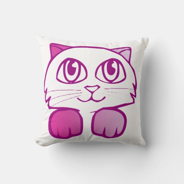 Almofada Travesseiro Gatinho roxo (Frente)