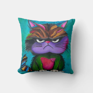 Almofada Travesseiro Grumpy Kitty, 16 x 16