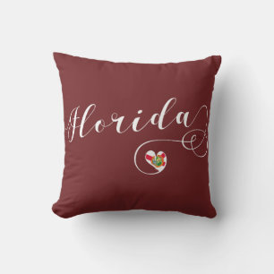 Almofada Travesseiro Heart Florida, Miami Floridian