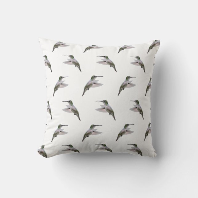 Almofada Travesseiro Hummingbird Frenzy (Branco) (Frente)