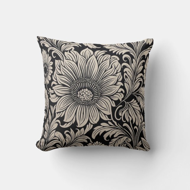 Almofada Travesseiro impresso com design de flores com belo (Frente)