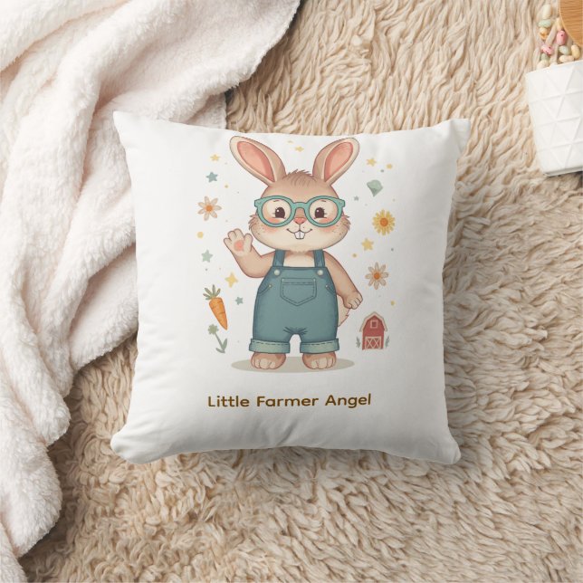 Almofada Travesseiro Infantil Coelho Caprichoso com Óculos (Cobertor)