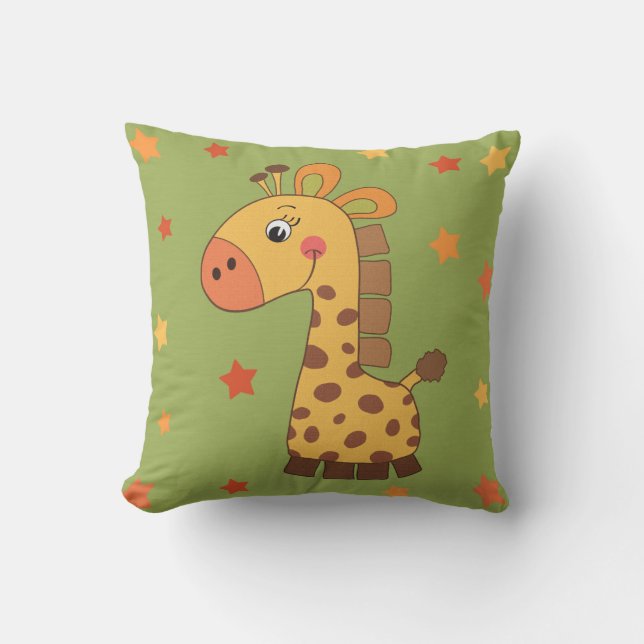 Almofada Travesseiro infantil com girafa e estrelas (Frente)