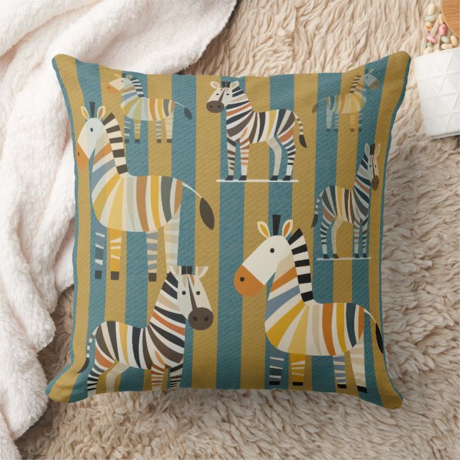 Almofada Travesseiro Infantil com Zebra Listrada (Cobertor)