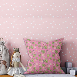 Almofada Travesseiro infantil de água-forte floral rosa