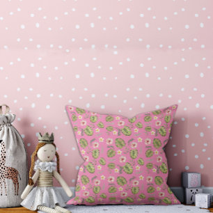 Almofada Travesseiro infantil de água-forte floral rosa