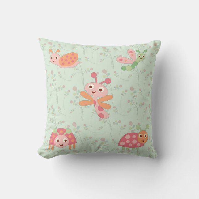 Almofada Travesseiro Infantil Happy Little Bugs (Frente)