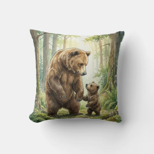 Almofada Travesseiro Infantil Urso da Floresta Mãe e Bebê