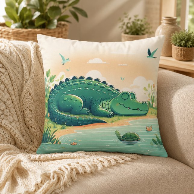 Almofada Travesseiro Inspirado em Jacaré  (Alligator-Inspired Pillow)