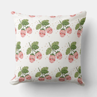 Almofada Travesseiro Kawaii Rosa Framboesa | Fofo Sorriso 