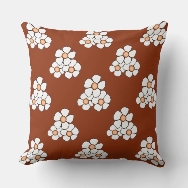 Almofada Travesseiro Laranja Centrado Daisy Square (Frente)