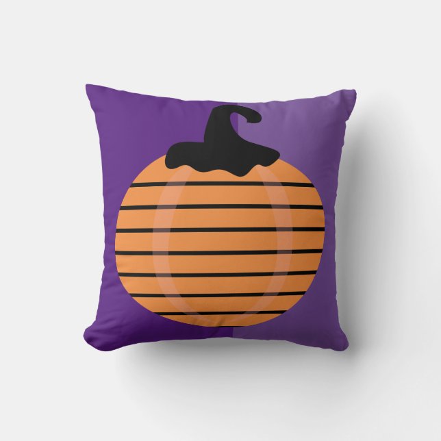 Almofada Travesseiro Laranja Halloween Abóbora Colorblock (Frente)