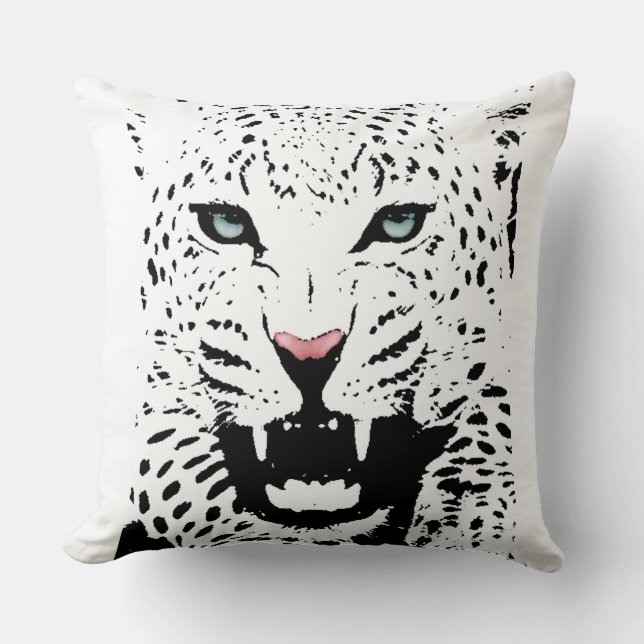 Almofada Travesseiro-leopardo-branco (Frente)