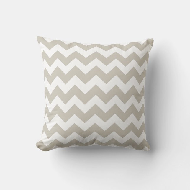 Almofada Travesseiro Linen e White Chevron Zig Zag (Frente)
