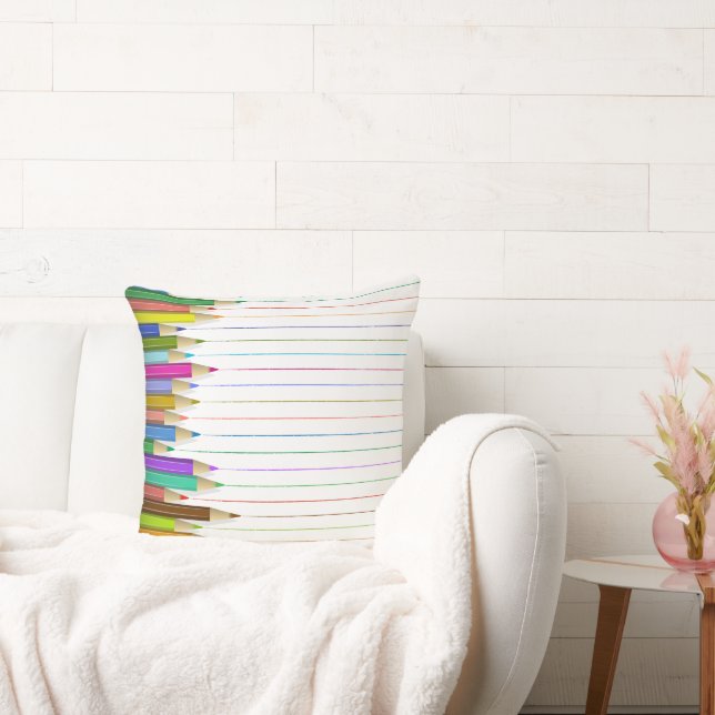 Almofada Travesseiro - Linhas Lápis Coloridas (Sofá)