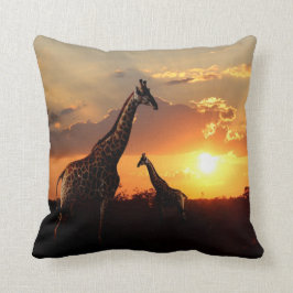 Almofada Travesseiro lombar - Girafas na África