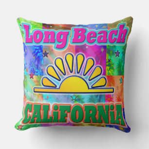 Almofada Travesseiro Long Beach Sun & Palms