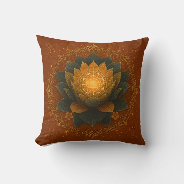 Almofada Travesseiro Lotus Third Eye Mandala - Geometria Sa (Frente)