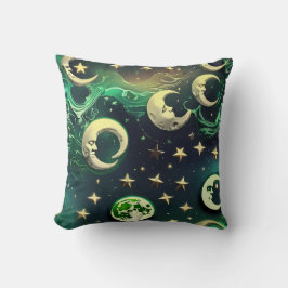 Almofada Travesseiro Lua Celestial Verde Esmeralda