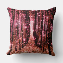 Almofada Travesseiro Mágica Floresta Rosa Pêssego