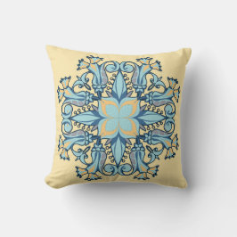 Almofada Travesseiro Mandala Bloom em Amarelo