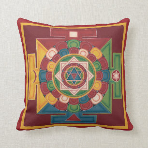 Almofada TRAVESSEIRO - mandala dos 5 elementos da terra