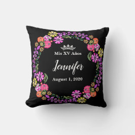 Almofada Travesseiro Mexicano Mis XV Recuerdo 16"