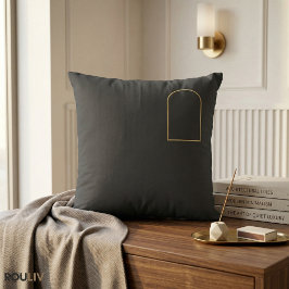 Almofada Travesseiro Minimalista Charcoal Grey - Dourado Fo