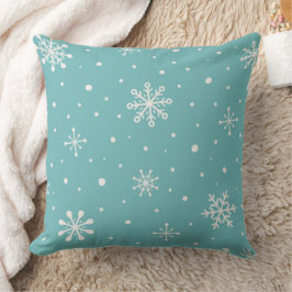 Almofada Travesseiro Minimalista de Inverno em Turquesa