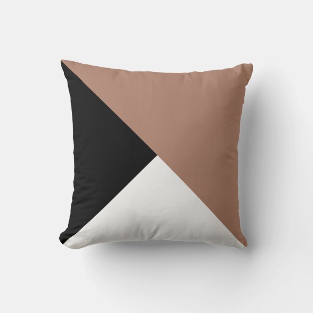 Almofada Travesseiro Mocha Preto Branco Diagonal Color Bloc (Frente)