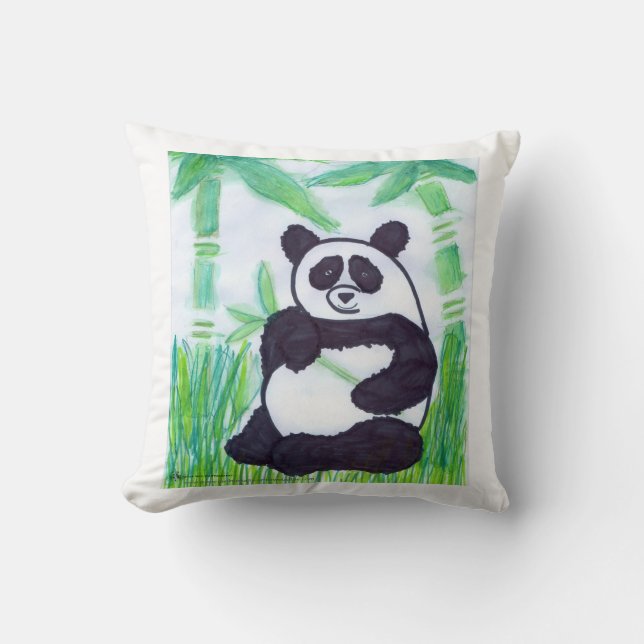 Almofada Travesseiro MoJo Americano de Panda e Bambu (Frente)
