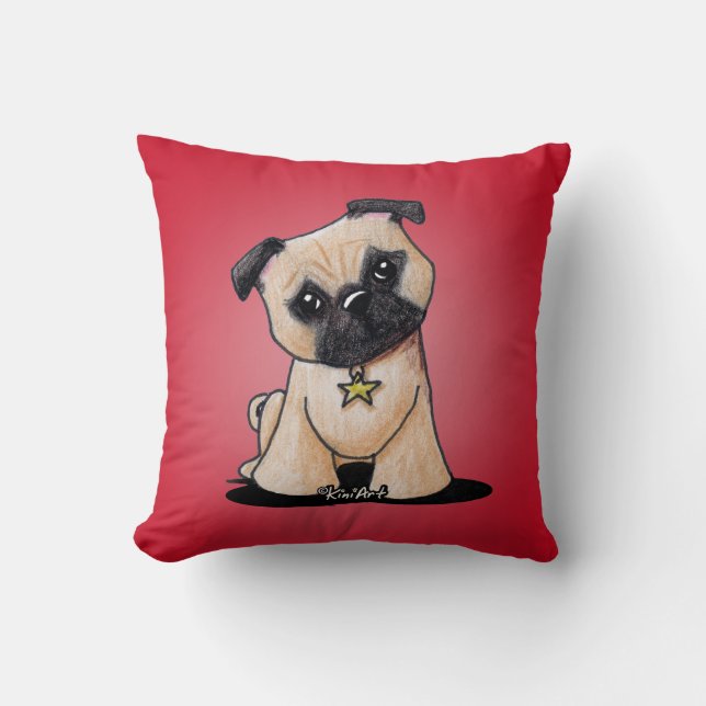 Almofada Travesseiro MoJo Americano Pug KiniArt (Frente)