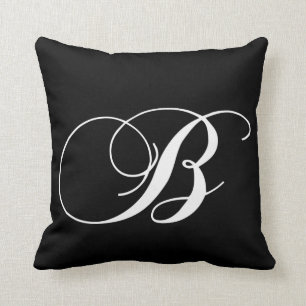 Almofada Travesseiro Monogrammed do desenhista branco preto