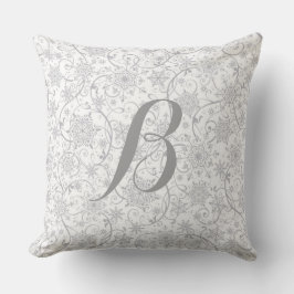 Almofada Travesseiro Monogrammed elegante do floco de neve