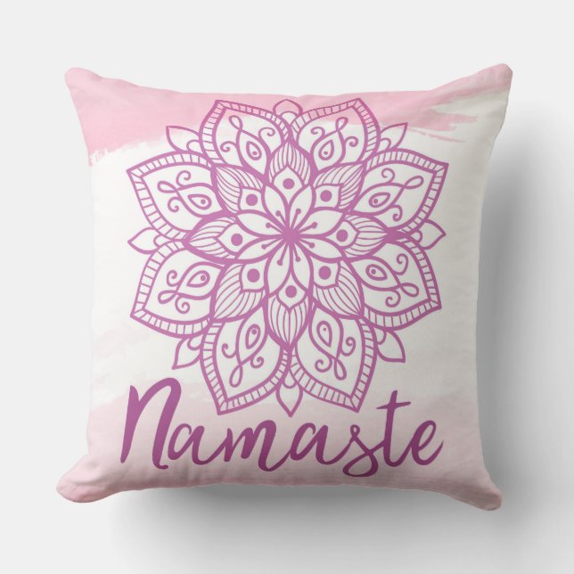 Almofada Travesseiro Namaste Mandala Rosa (Frente)