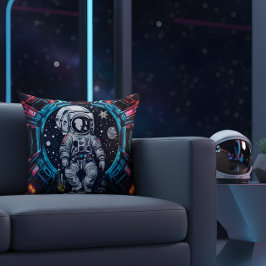 Almofada Travesseiro Neon Cyber Astronauta