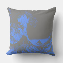 Almofada Travesseiro O Excelente Wave Blue & Cinza