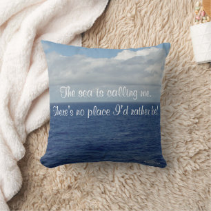 Almofada Travesseiro Oceano Nome Personalizado Mar Azul 16