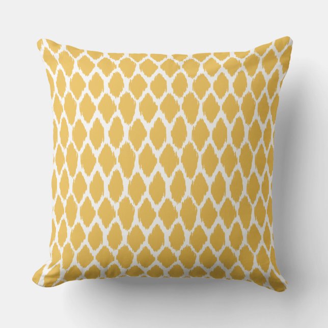 Almofada Travesseiro padrão Ogee Ouro amarelo e branco (Frente)